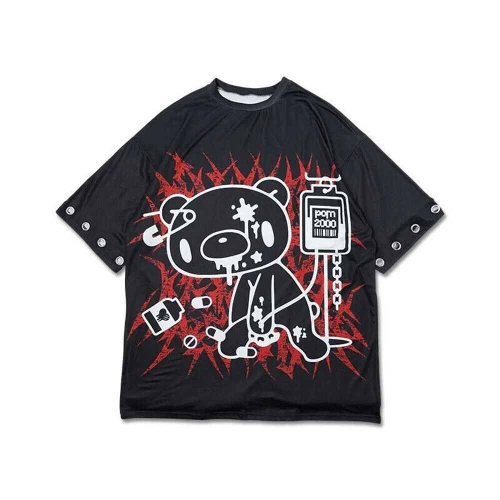 Gloomy Bear T-shirt Dark Black Red Japan Harajuku Kawaii Punk